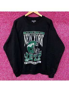Junk Food Clothing New York Jets Helmet Logo Crewneck Sweater Medium